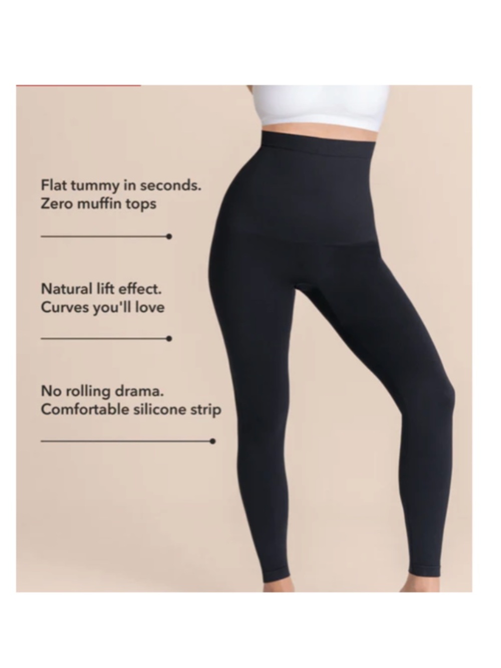 Shaperment High-Waisted Shaping Leggings Size: XL - Picture 2 of 6